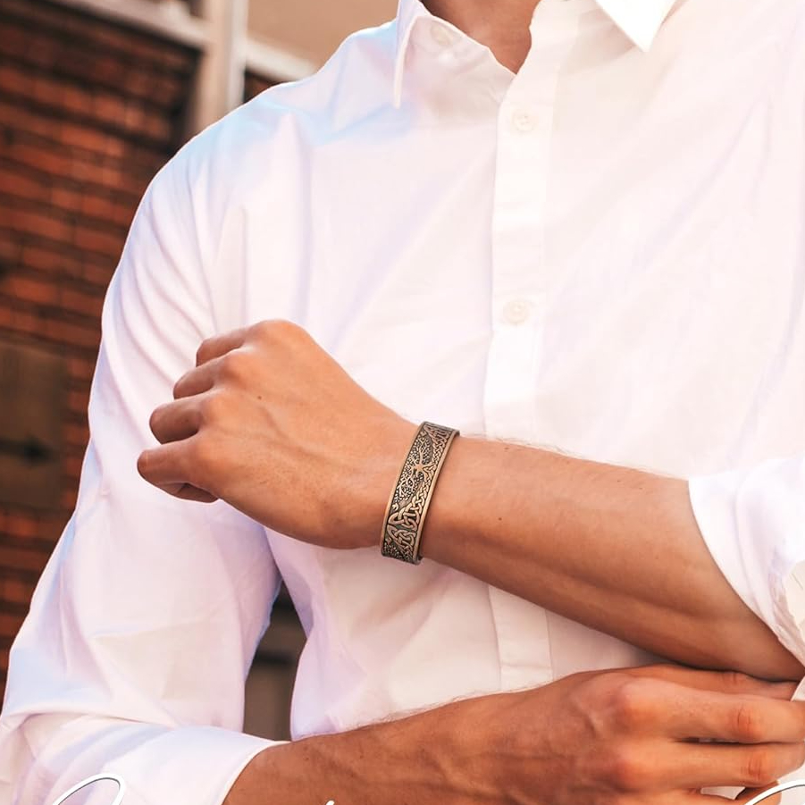 Men's and Women's Tree of Life Bangle, Adjustable Design